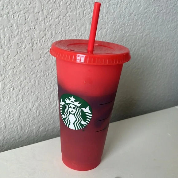 3/$24 Starbucks Reusable Color Changing Cold Cup - Red/Blue - Picture 1 of 6